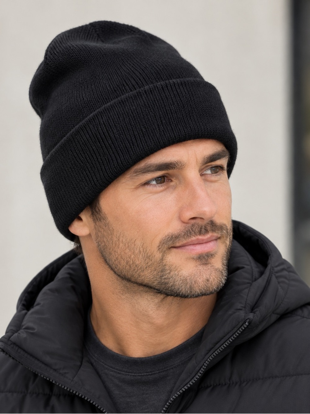 DPC Black Thinsulate Cuffed Beanie Made in USA